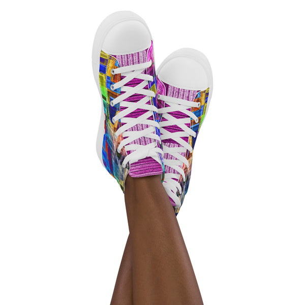 Women’s high top canvas shoes  in the colors of nature - Lilac Breasted Roller