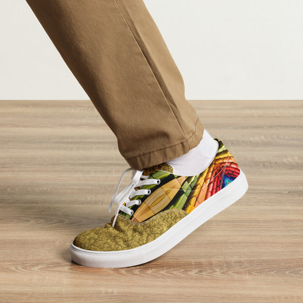 Men’s lace-up canvas shoes in the colors of nature