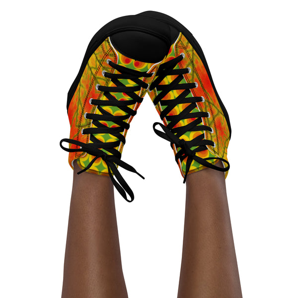 Women’s colorful high top canvas shoes - Golden Conure