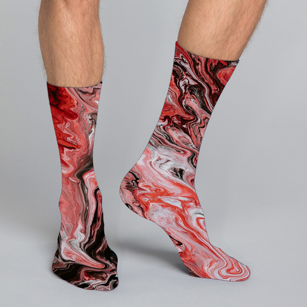 Women's and men's colorful allover sublimation socks made especially for you in the colors of nature